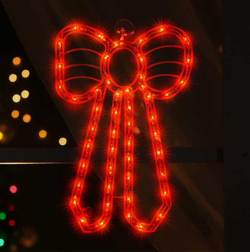 Just-pro Christmas Window Silhouette Lights, 50 Count Incandescent Mini Light, Red, for Holiday Indoor Wall Door Glass Decor - Image 1